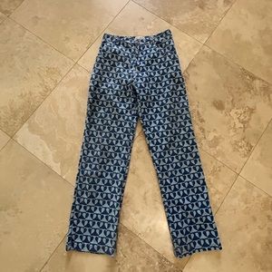 blue,heart pattern, straight leg, jeans 🤍